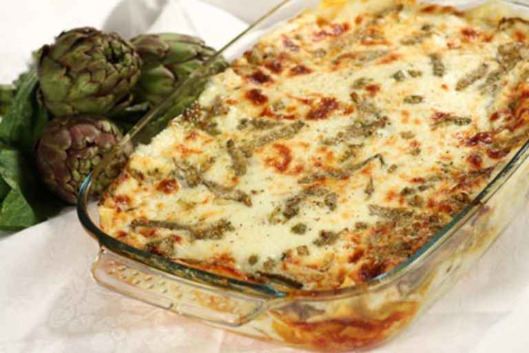 Lasagna bianca con carciofi