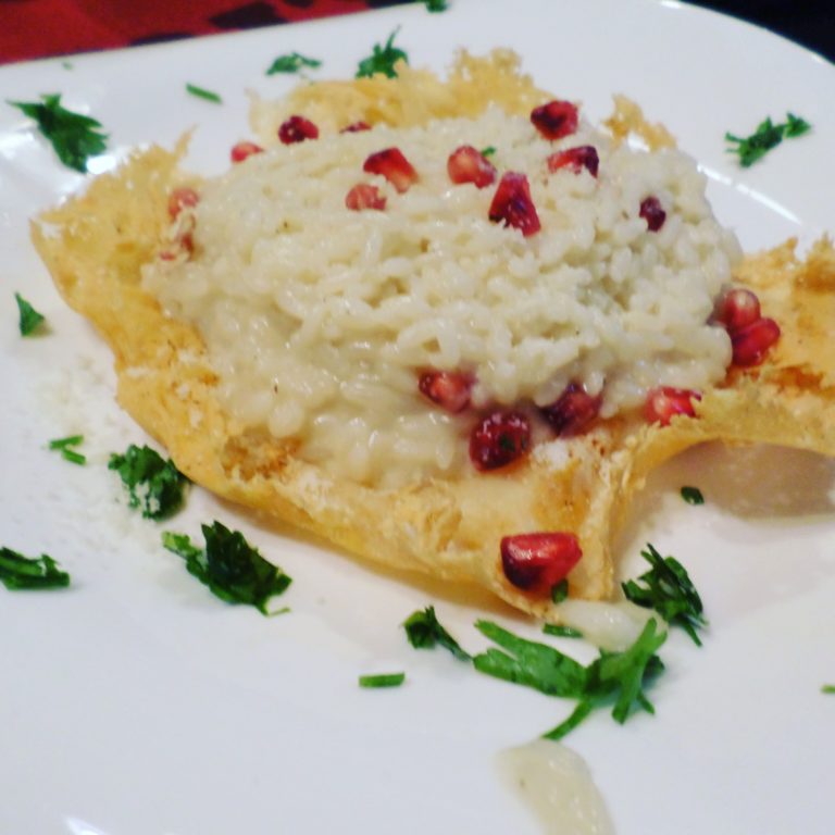 Risotto con gorgonzola e melograno