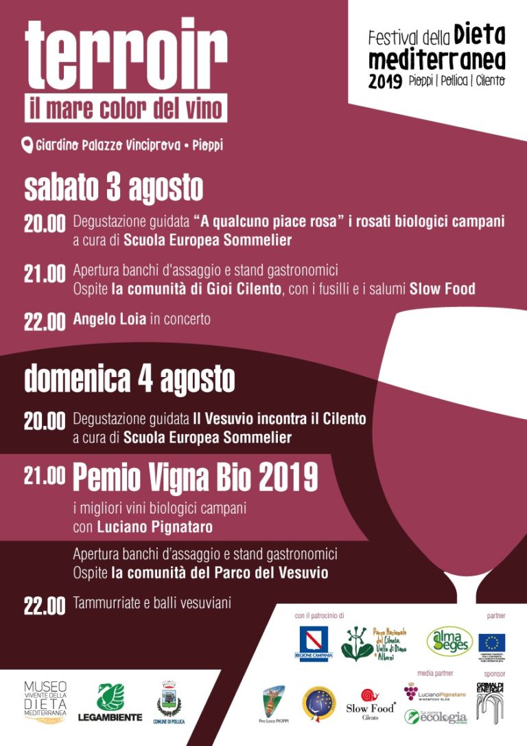 Due serate per omaggiare i vini campani sabato 3 e domenica 4 a Pioppi di Pollica.