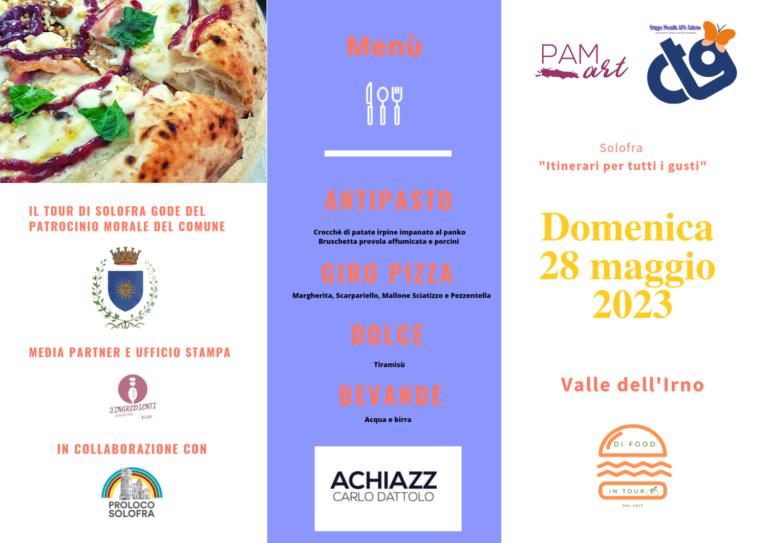 Di Food in Tour, tappa a Solofra domenica 28.