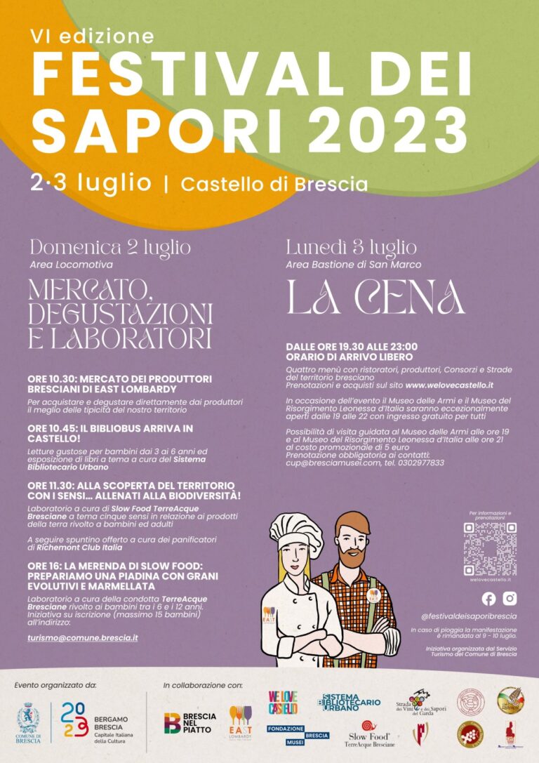 Festival dei Sapori, la sesta edizione domenica 2 e lunedì 3