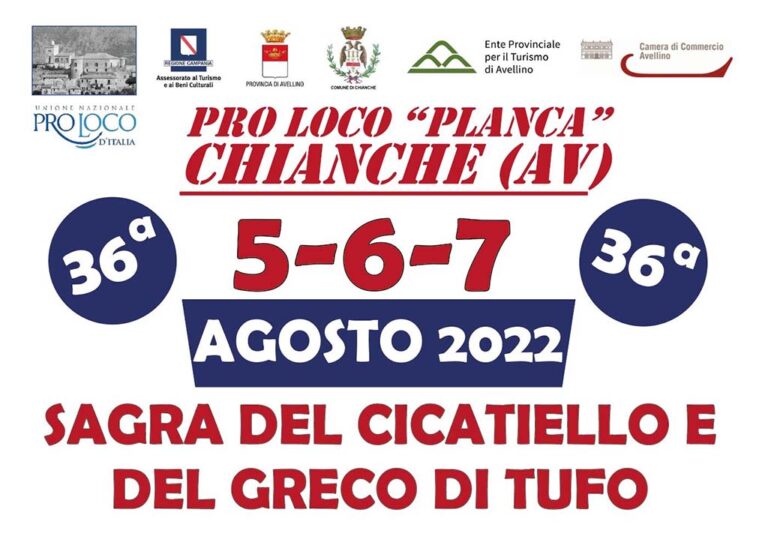 Sagra del cicatiello e del Greco di Tufo a Chianche dal 4 al 6 agosto