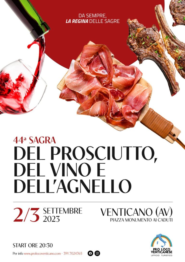 agra del Prosciutto, del Vino e dell’Agnello a Venticano sabato 2 e domenica 3