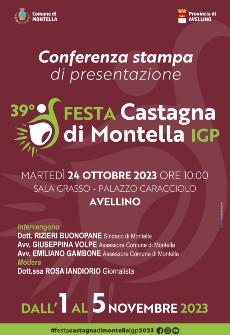 Torna la Festa della Castagna di Montella Igp, presentazione martedì 24